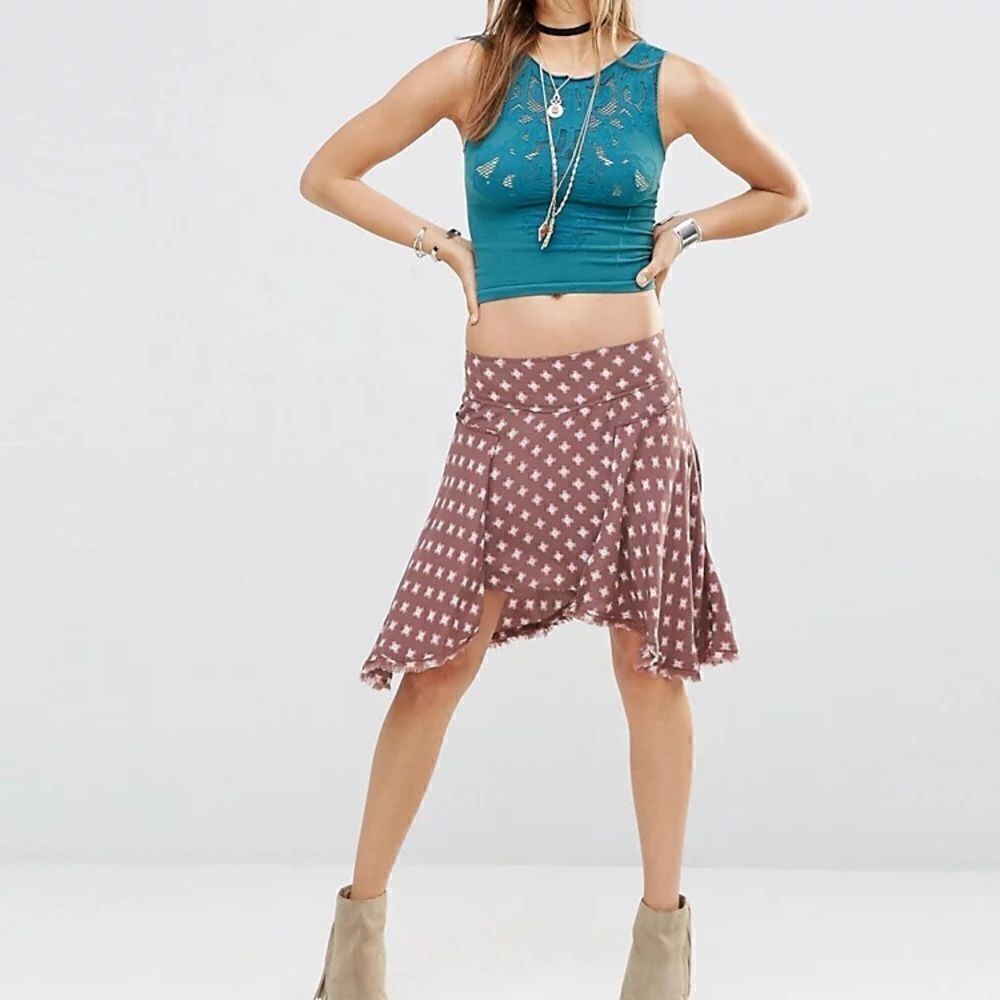 NWT Free People Assymetrical Raw Hem Skirt Spice Combo Sz 2